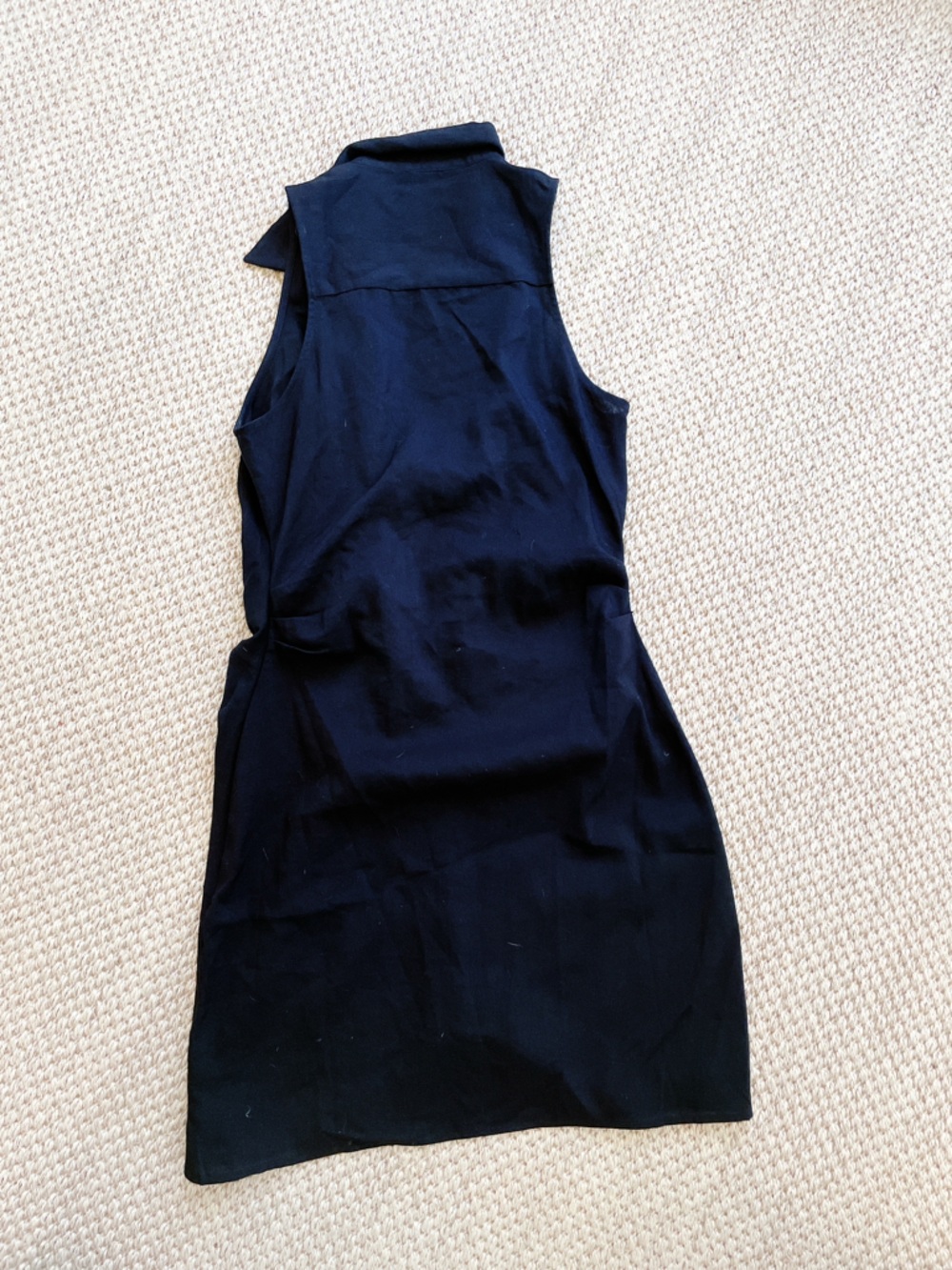 Choosy Crosby St Dress Plunging Neckline Tie Waist Women's Dress Black 6 - Picture 10 of 13